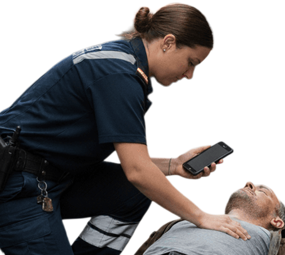 Clinician concentrating while treating a patient